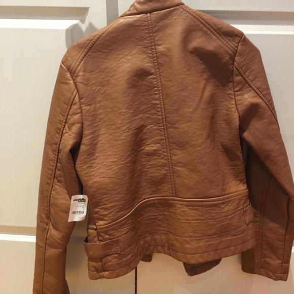 Camel colored faux leather jacket - Picture 3 of 4